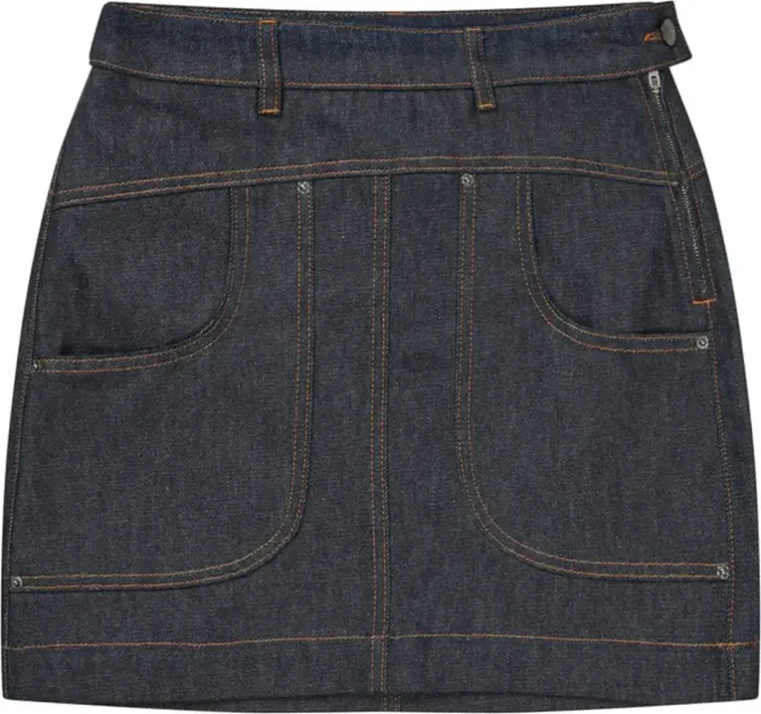 Dame, Skjørt, Blå, 2XL