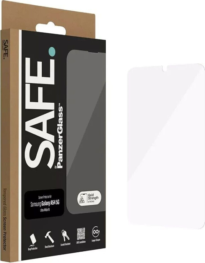 Samsung Galaxy A54 (5G) Ultra-Wide Fit Beskyttelsesglass - Case Friendly - Gold Strength - Gjennomsiktig