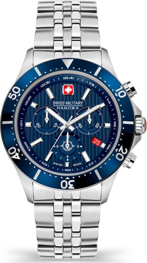 Flagship X Chrono SMWGI2100703 - Kvarts - Sølv - Herreklokker - Rustfritt stål - ledd m/pin - Safir