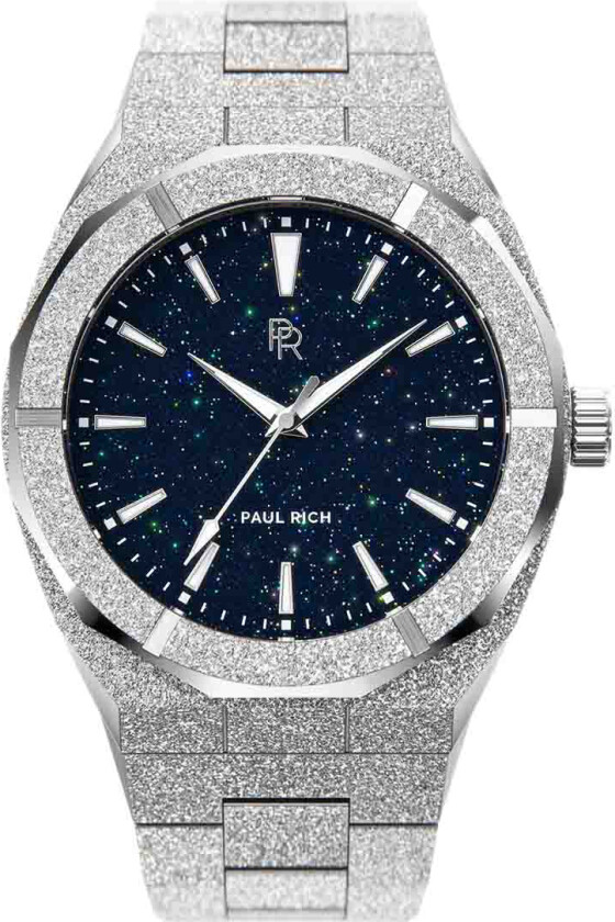 Frosted Star Dust Silver 42mm - Kvarts - Sølv - Herreklokker - Rustfritt stål - ledd m/pin - Mineral