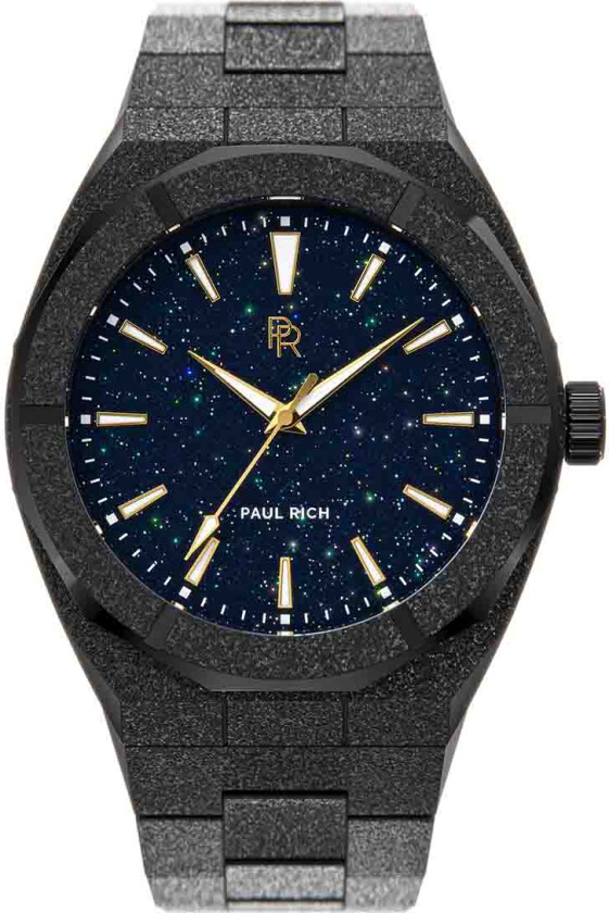 Frosted Star Dust Black 42mm - Kvarts - Sort - Herreklokker - Rustfritt stål - ledd m/pin - Mineral