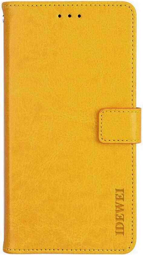 iPhone 16 Pro Max Kunstskinn Flip Deksel m. Lommebok & Stativfunksjon - Gul