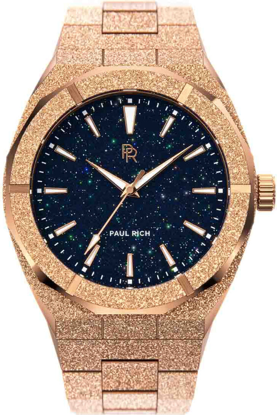 Frosted Star Dust Rose Gold 42mm - Kvarts - Rosegull - Herreklokker - Rustfritt stål - ledd m/pin - Mineral
