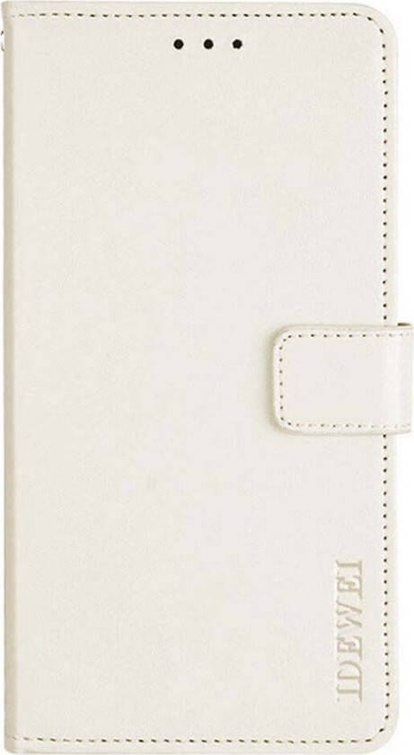 iPhone 16 Pro Max Kunstskinn Flip Deksel m. Lommebok & Stativfunksjon - Hvit