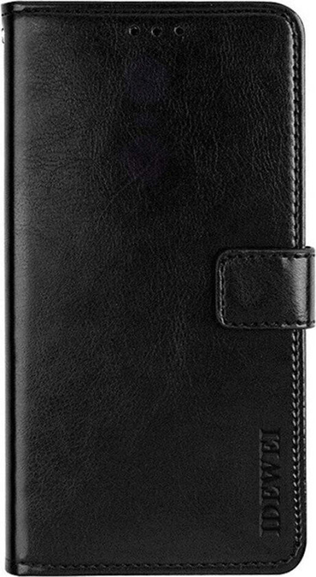 iPhone 16 Plus Kunstskinn Flip Deksel m. Lommebok & Stativfunksjon - Svart