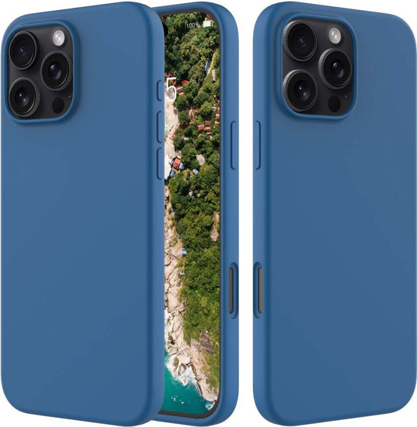 iPhone 16 Pro Max Fôret Silikon Deksel - Blå