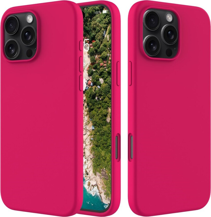 iPhone 16 Pro Max Fôret Silikon Deksel - Korallrød