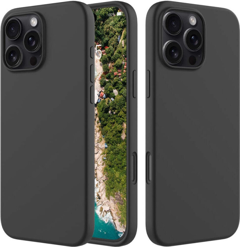 iPhone 16 Pro Max Fôret Silikon Deksel - Svart