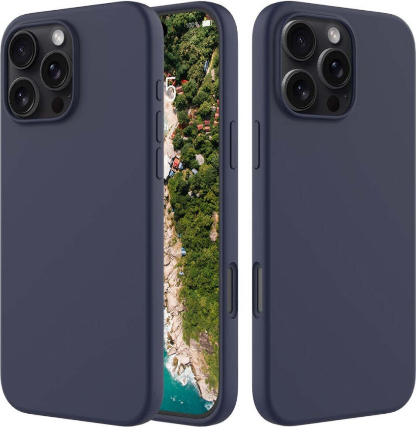 iPhone 16 Pro Max Fôret Silikon Deksel - Mørk Blå