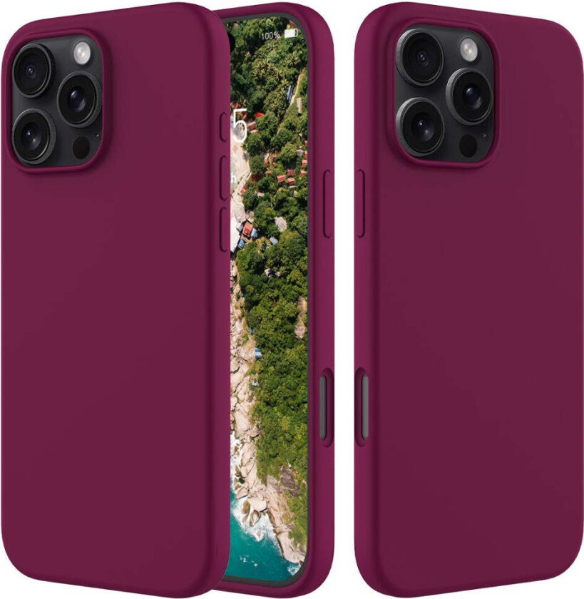 iPhone 16 Pro Max Fôret Silikon Deksel - Vinrød