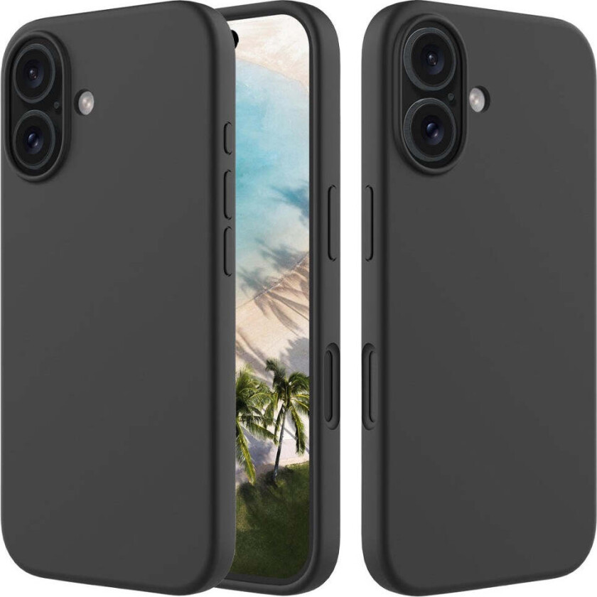 iPhone 16 Plus Fôret Silikon Deksel - Svart