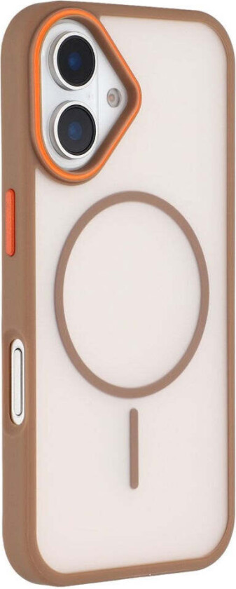 iPhone 16 Plus Matt Hybrid Plast Deksel - MagSafe Kompatibel - Brun