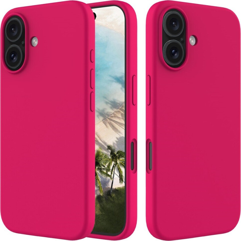 iPhone 16 Plus Fôret Silikon Deksel - Korallrød