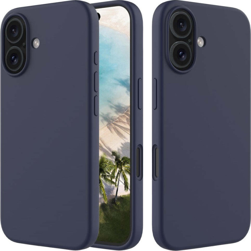 iPhone 16 Plus Fôret Silikon Deksel - Mørk Blå