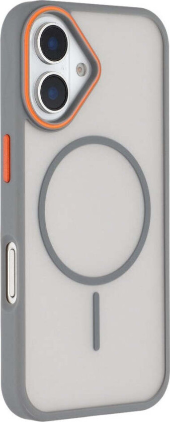 iPhone 16 Plus Matt Hybrid Plast Deksel - MagSafe Kompatibel - Grå