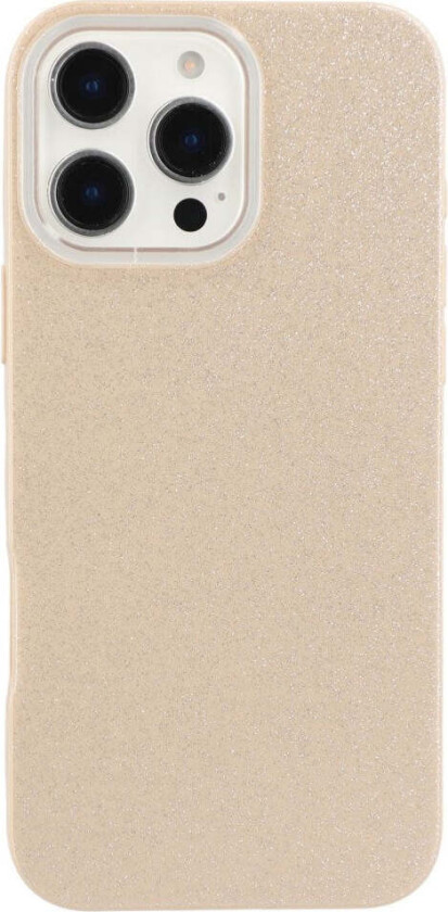 IPhone 16 Pro Fleksibelt Plast Deksel med Glitter - Beige