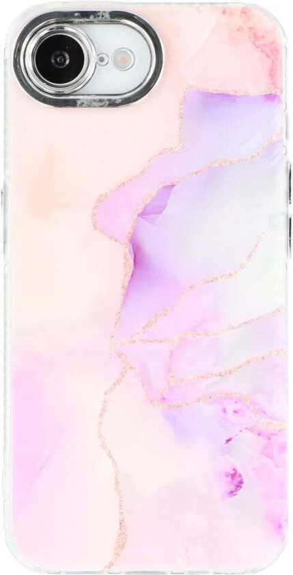 iPhone 16e Hybrid Deksel med Marmordesign - Rosa