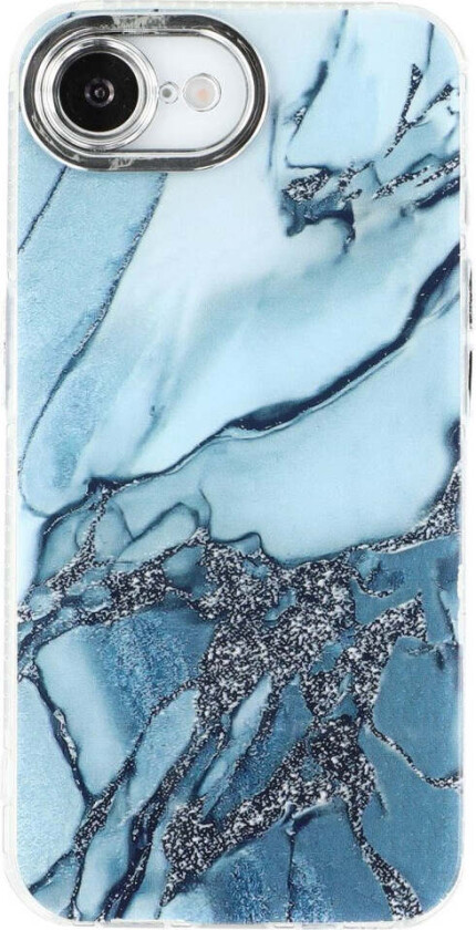 iPhone 16e Hybrid Deksel med Marmordesign - Blå