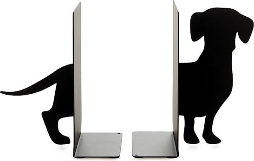 Bokstøtte Dachshund Svart Metall Balvi