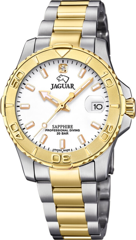 Executive Diver Womens J896/1 - Kvarts - Sølv - Dameklokker - Rustfritt stål - ledd m/pin - Safir
