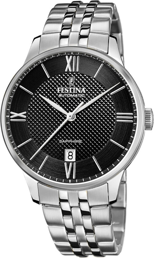 Mens Automatic F20482/3 - Automatisk - Sølv - Herreklokker - Rustfritt stål - ledd m/pin - Safir