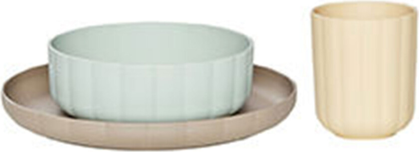 OYOY Mini Pullo barneservise 2 deler, mint/taupe