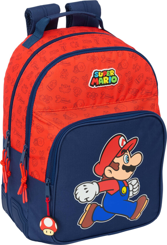 Nintendo Super Mario Ryggsekk 20L Trick, Rød/Blå - Ryggsekker - Polyester