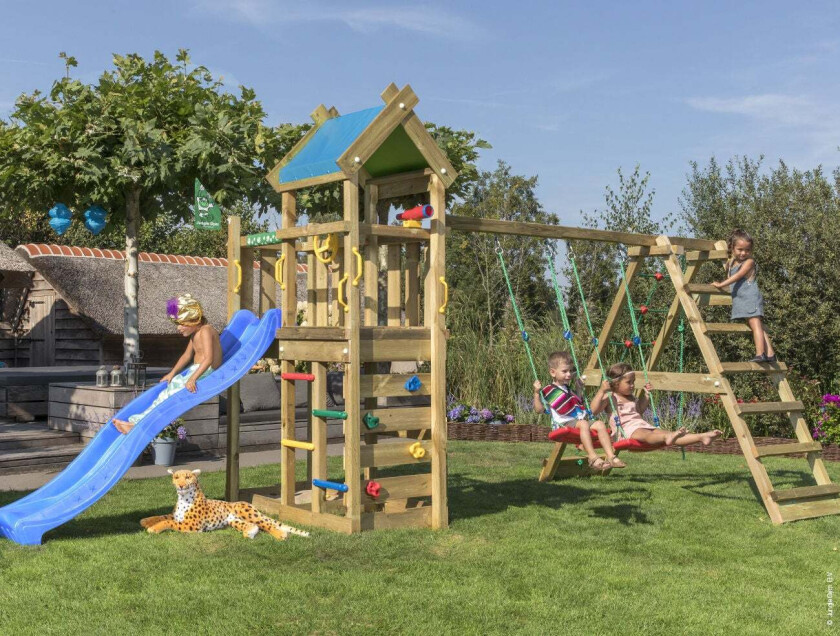 Nomad Lekestativ, 2 Huske og Sklie, Blå - Lekestativ