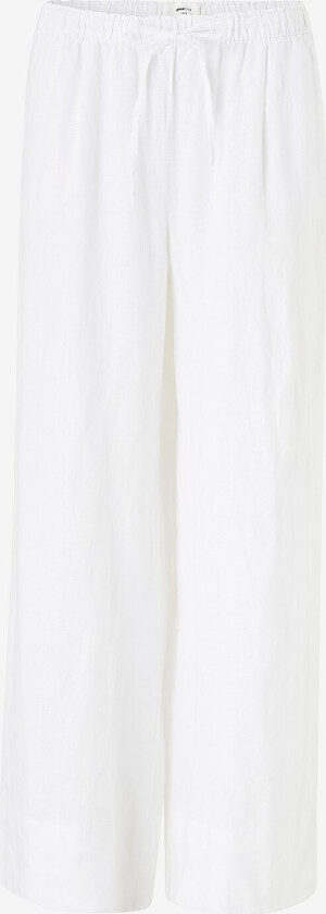 Linbukser Wide Linen Trousers - Hvit