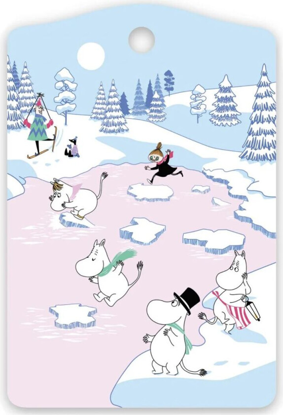 Mummitrollet skjærefjøl vinter 2022 20 x 30 cm Blå-hvit-rosa