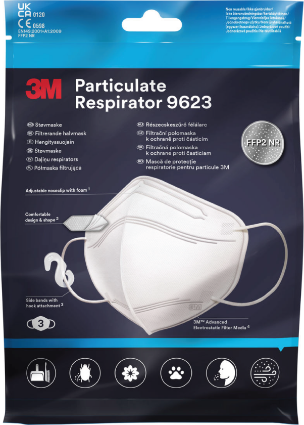 Støvmaske Particulate Respirator 9623, 3 stk