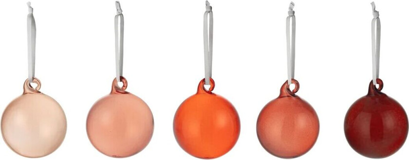 iittala julekule glass 40 mm 5 deler Rød