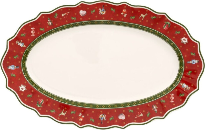 Toy's Delight serveringsfat M 23,5x38 cm Hvit-rød