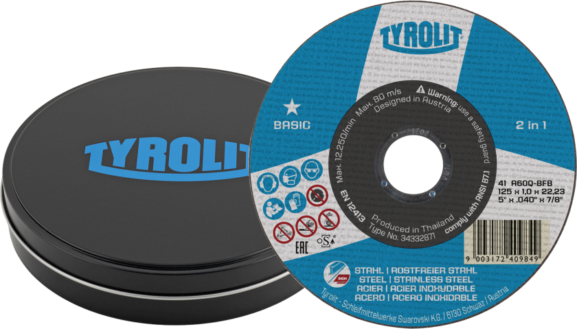 Skæreskive Basic 41C ø125Ã1 A60Q-BFB, i 10stk dåse