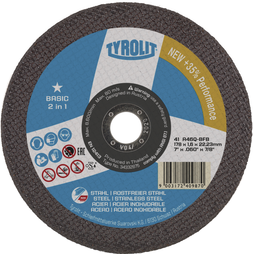 Skæreskive Basic 41C ø178Ã1,6 A46Q-BFB