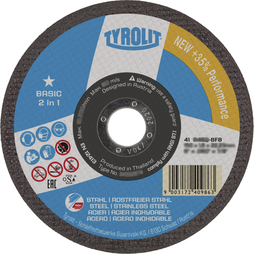 Skæreskive Basic 41C ø115Ã1,0 A60Q-BFB