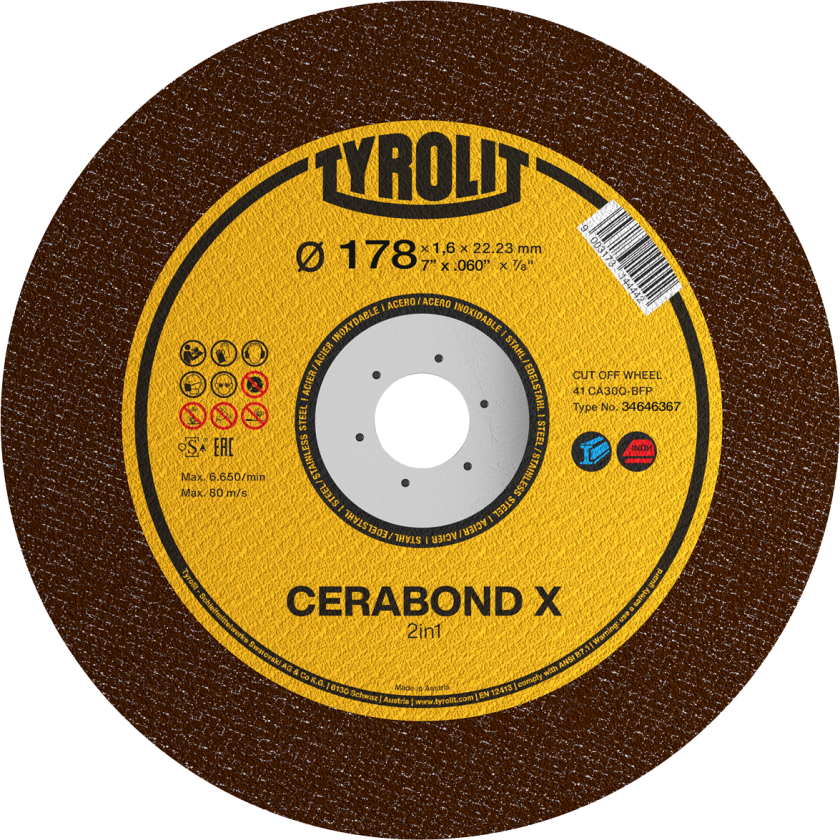 Skæreskive Cerabond X Premium ø178Ã1,6 CA46Q-BFP