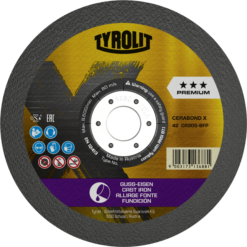 Skæreskive Cerabond X forsat ø178Ã3,5 CA30S-BFP