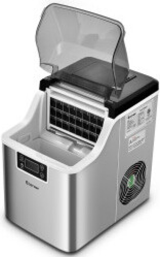 3,2 L isbitmaskin ismaskin med toppinntakshull 25 x 36 x 38 cm sølv