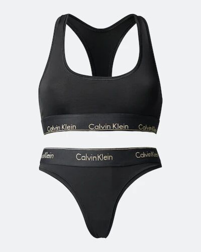 Calvin Bralette og stringtruse sett Hvit Male XS