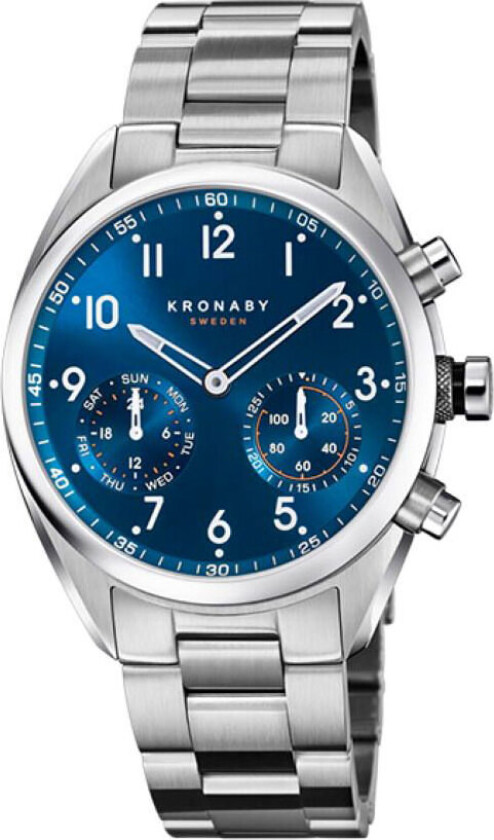 Apex 43mm S3762/1 - Kvarts - Sølv - Herreklokker - Rustfritt stål - ledd m/pin - Safir