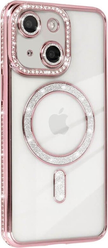 Diamond bling MagSafe deksel Apple iPhone 15 - Pink