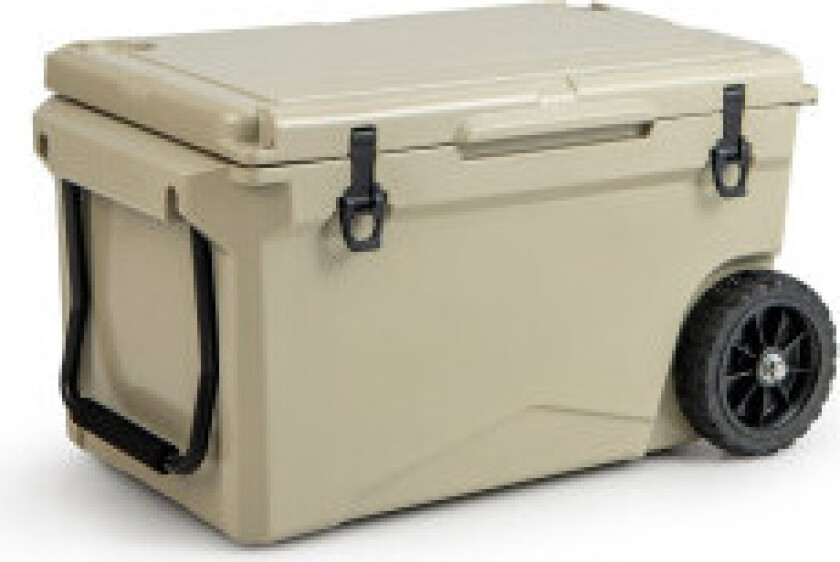71L isolert boks med flaskeåpner og håndtak og hjul Bærbar kjøleboks varmebeholder Khaki
