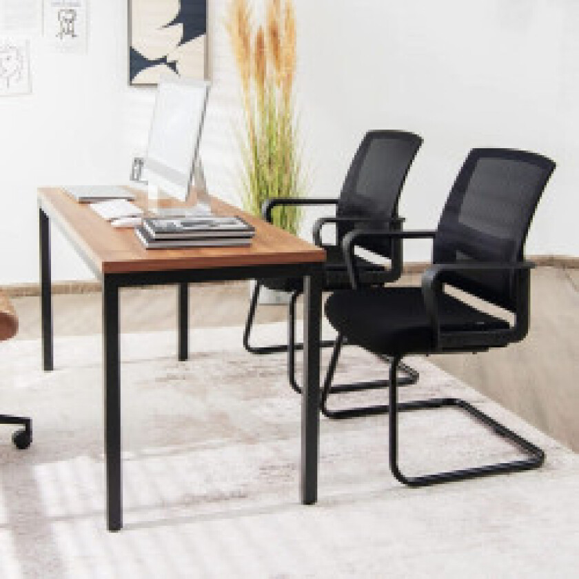 Mesh kontorstol med ryggstøtte kan holde opptil 136 kg 60 x 54,5 x 94 cm svart