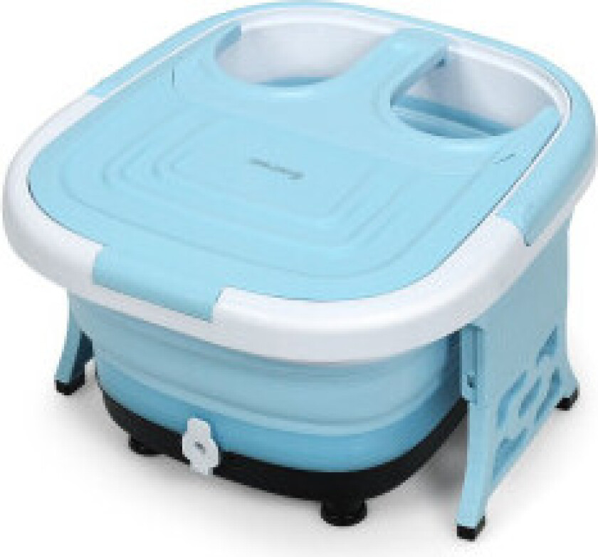 Fotbad massasjeapparat sammenleggbart med fjernkontroll fotbad boblebad 42 x 40 x 24 cm blå