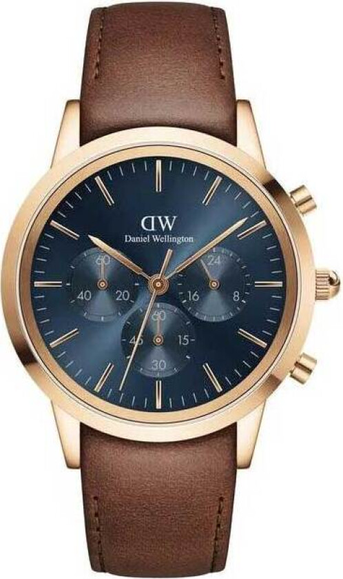 Iconic Chronograph St Mawes RG Arctic 42mm DW00100639 - Kvarts - Rosegull - Herreklokker - Skinn - Mineral