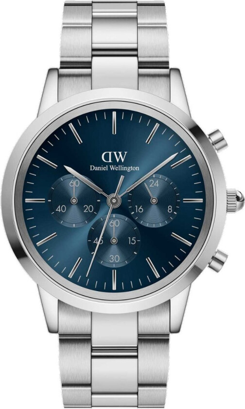 Iconic Chronograph 42mm Link DW00100644 - Kvarts - Sølv - Herreklokker - Rustfritt stål - ledd m/pin - Mineral