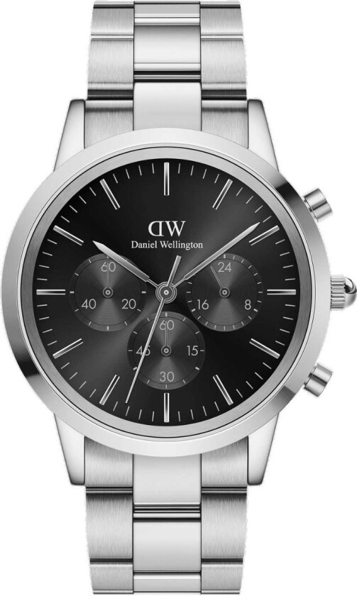 Iconic Chronograph 42mm Link DW00100645 - Kvarts - Sølv - Herreklokker - Rustfritt stål - ledd m/pin - Mineral