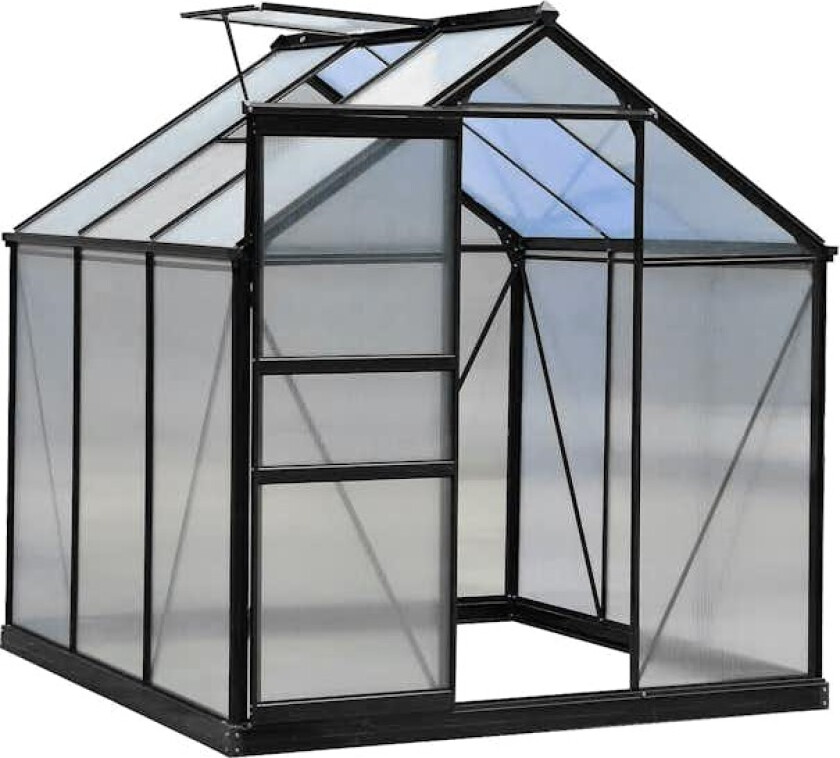 Drivhus Green Land Aluminium 3,6 m² Svart