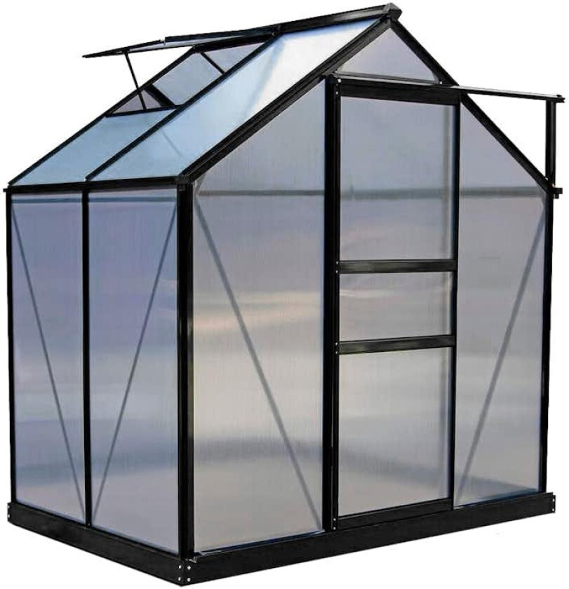 Drivhus Green Land Aluminium 2,3 m² Svart